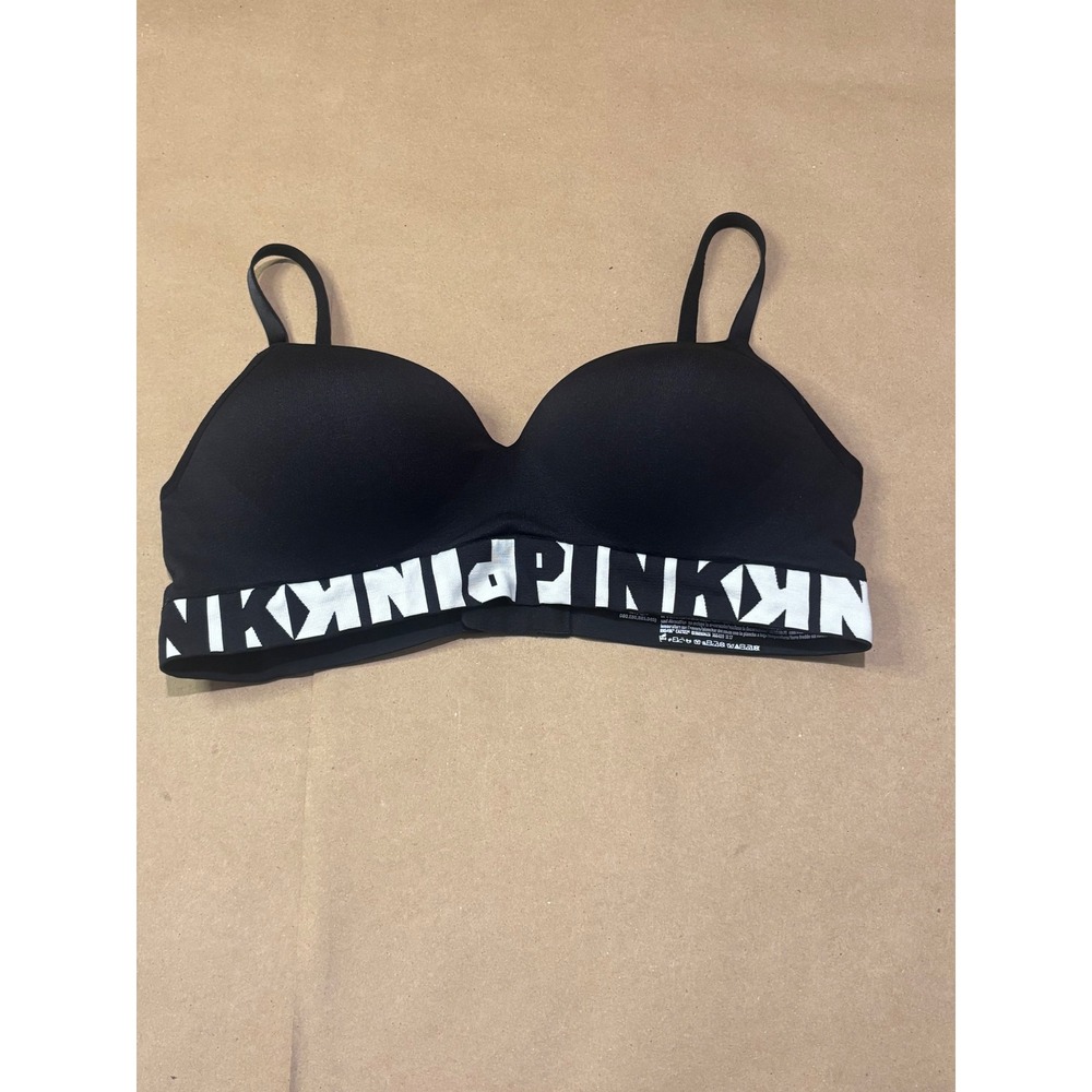 PINK Black Wireless Bra Women Large‎